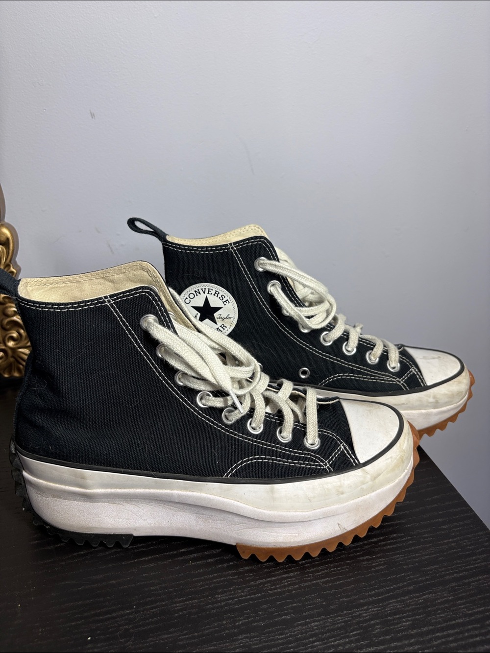 Converse Black High-Top Canvas Sneaker with Gum Lug Sole